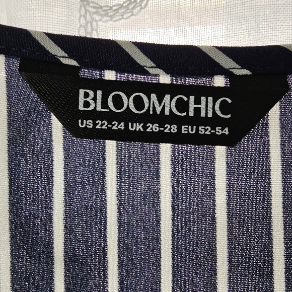 BloomChic 22/24W Blue and White Striped Midi Dress - Picture 2 of 5